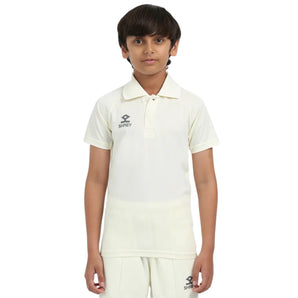 Shrey JR Match Shirt (Half Sleeve) - Cricket Whites