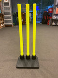 Plastic Cricket Stumps - Hard Rubber Base Stand